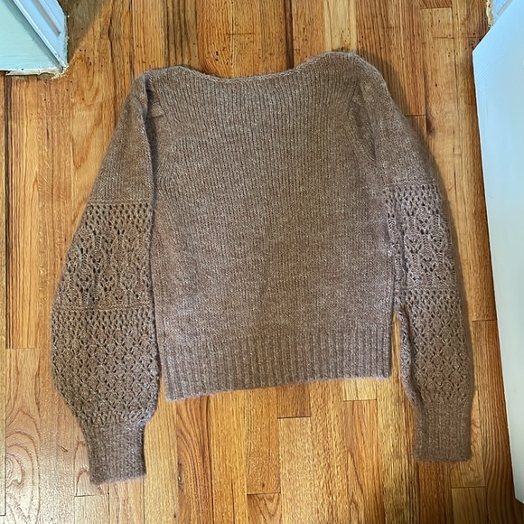 Brown Knit Sweater with Arm Detailing (S TALL) - Picture 4 of 7